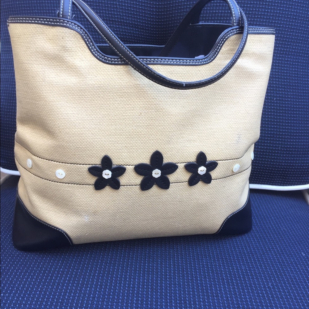 Straw leather purse